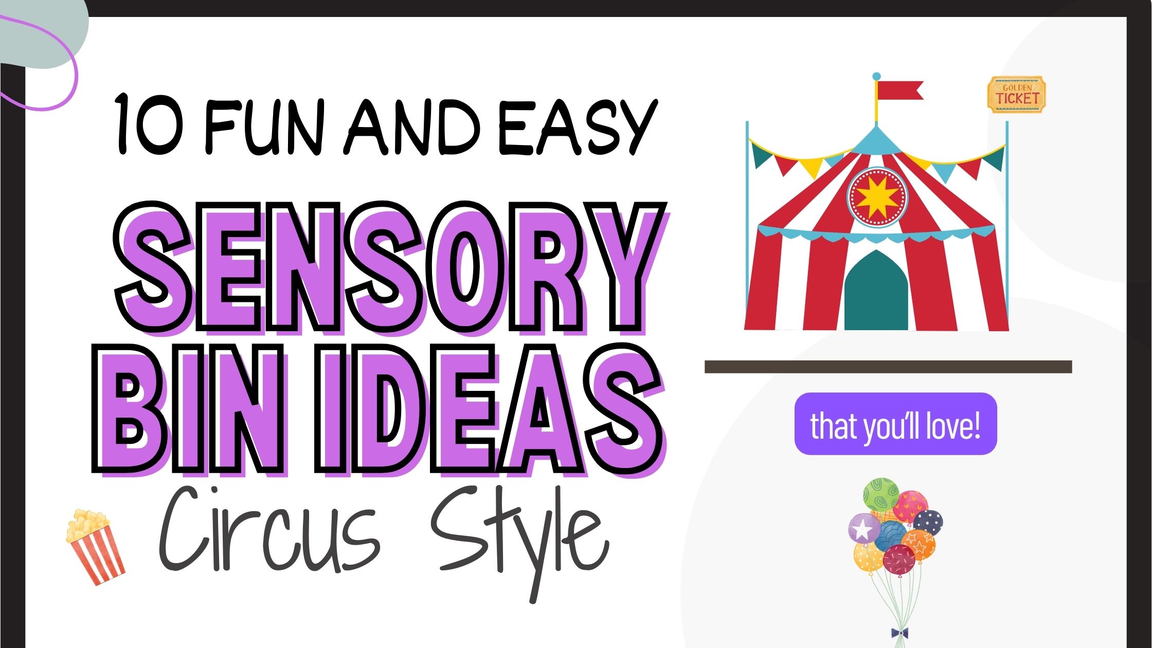 Circus Sensory Bins Your Kid will love 🎪🎉