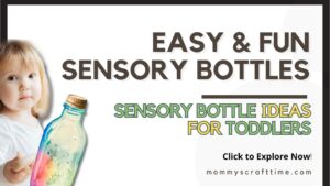 Sensory Bottle Ideas Header image with girl and bottle