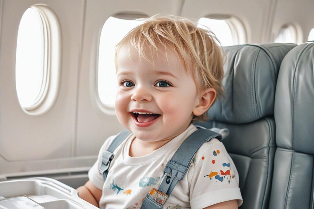 Happy Baby on Plane