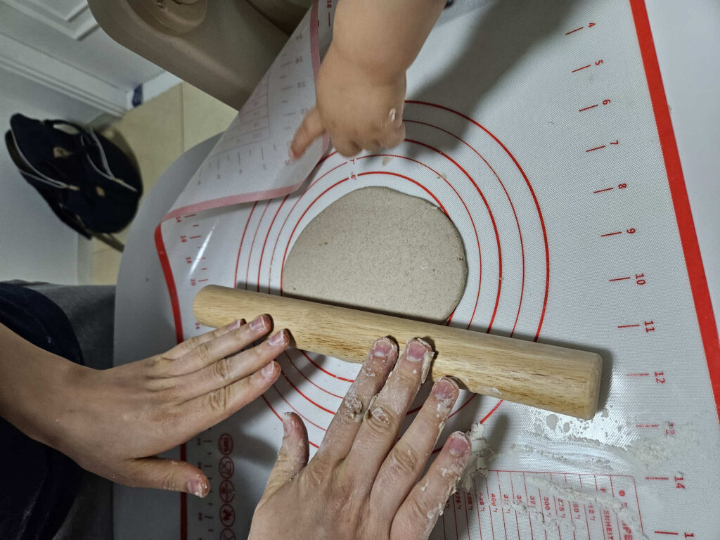 Salt Dough Ornaments rolling the dough