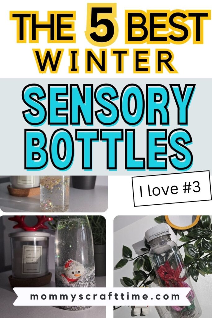 Winter Sensory Bottles pin with snowman Sensory bottle