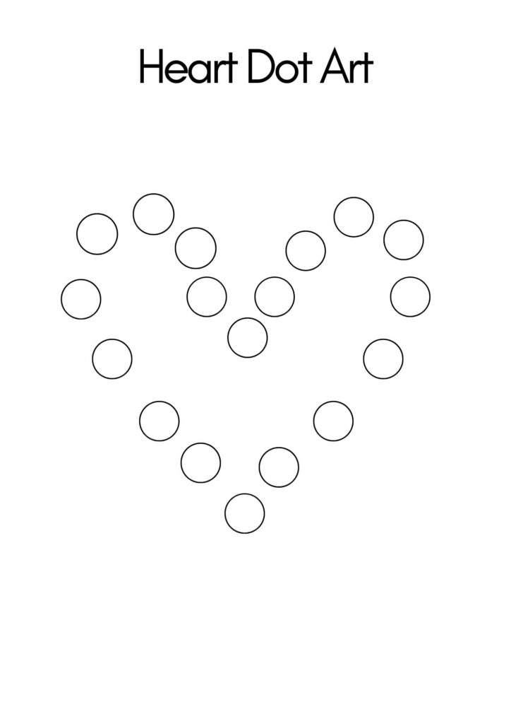 Dot Art Heart Worksheet For Toddlers