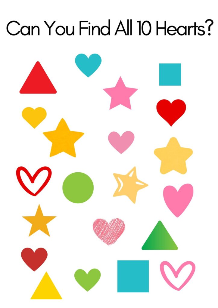 I Spy Heart Worksheet For Toddlers