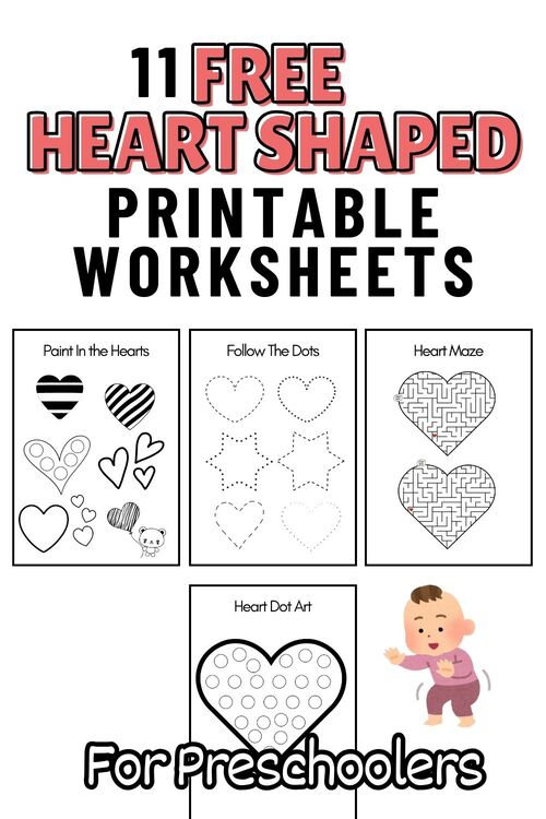 Free Heart Worksheet Printable Header IMage