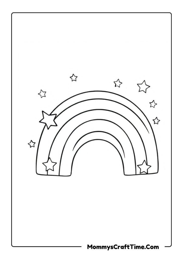 Rainbow Coloring Printable with Stars