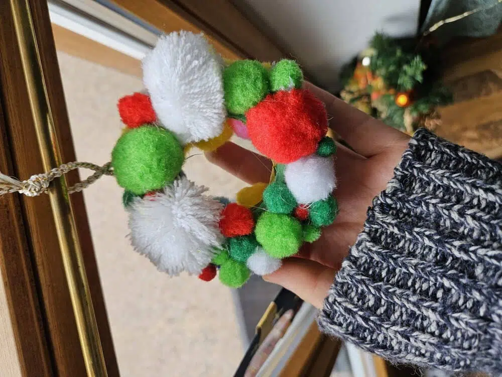 pom pom christmas tree ornament