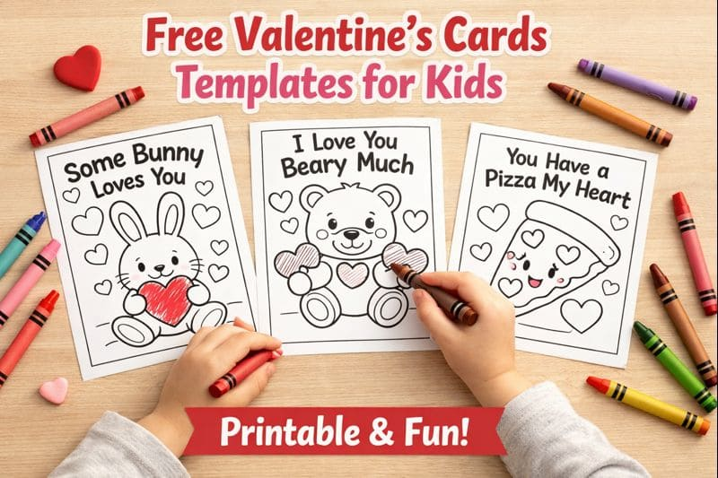 Free Valentine's Cards Templates for Kids