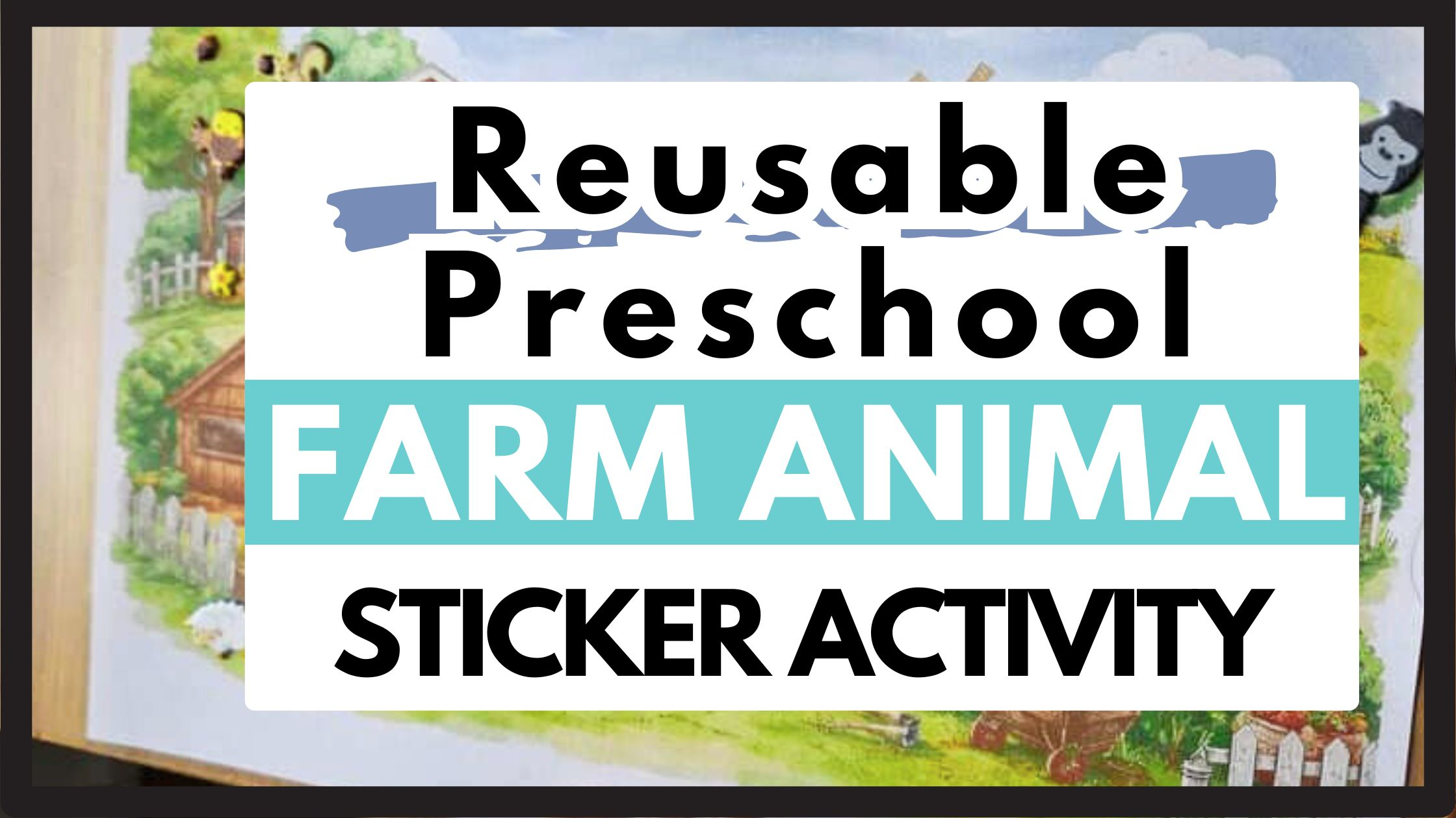 farm animal sticker activity prek header