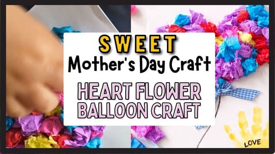 crepe paper flower balloon craft for toddlers easy mothers day craft
